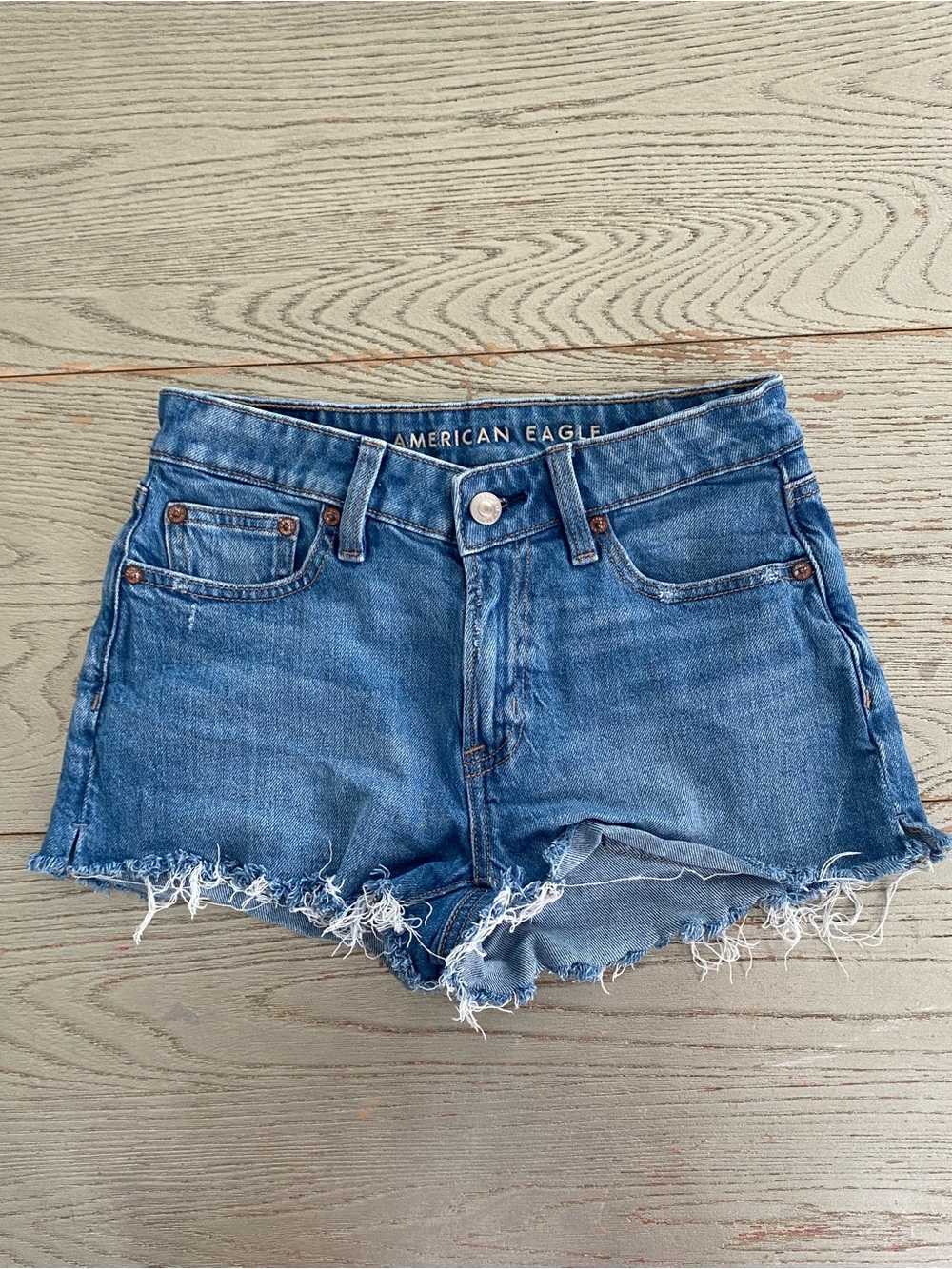 American Eagle Outfitters Medium Blue Denim Cutoff Shorts